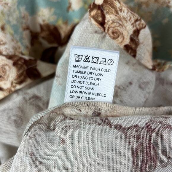 Ivy City Co Oakley Floral Long Sleeve Belted Linen Dress size XS NEW - Picture 9 of 10